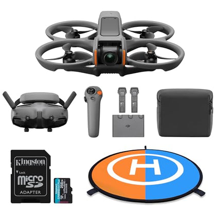 DJI Avata 2 (Drone Only) with Weatherproof Hard Case with 256GB MicroSDXC Canvas Go Plus Memory Card Bundle (3 Items)