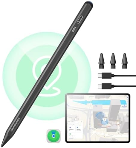 ESR Geo Digital iPad Pencil for iPad 2018-2026, Find My, Easy Shortcuts | Work with Apple Find My, for iPad (A16) 11/10/9/8 Gen & Air 13/11 & Pro 12.9/13/11 & Mini 7/6/5, Black (No Wireless Charging)