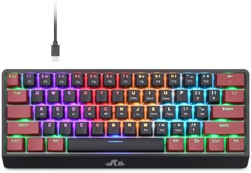 Rii RK806 60% Mechanical Gaming Keyboard,61 Keys Compact
