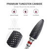 MelodySusie Ceramic Nail Drill Bit, 3/32'' (2.35mm) Professional Acrylic Nail File Flame Drill Bit for Manicure Pedicure Cuticle Gel Nail Polishing, Beginners Bits, Black, Series Bit-S, Fine
