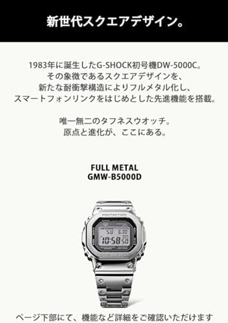 G-Shock by Casio Men's Standard Digital GMW-B5000-D1 Watch Silver, Silver, Modern
