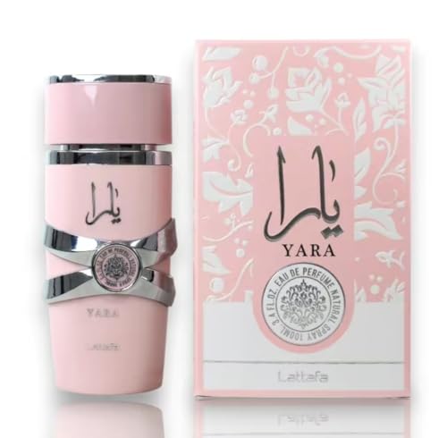 Lattafa Perfumes Yara Pink and Asad Bourbon Eau de Parfum, 100ml, 2 Pack Bundle