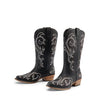 DREAM PAIRS Women's Cowboy Boots Mid Calf Cowgirl Boots Square Toe Chunky Heel Embroidery Stitched Western Boots