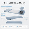 USB C Hub for iMac 24 inch 2021 2023 2024, 8 in 1 iMac USB Hub with M.2 SSD Expansion (SSD Not Included), USB A/C 3.2 10Gbps, 2 USB A 2.0, SD/TF, iMacM1 M3 M4 Slim Dock Accessories