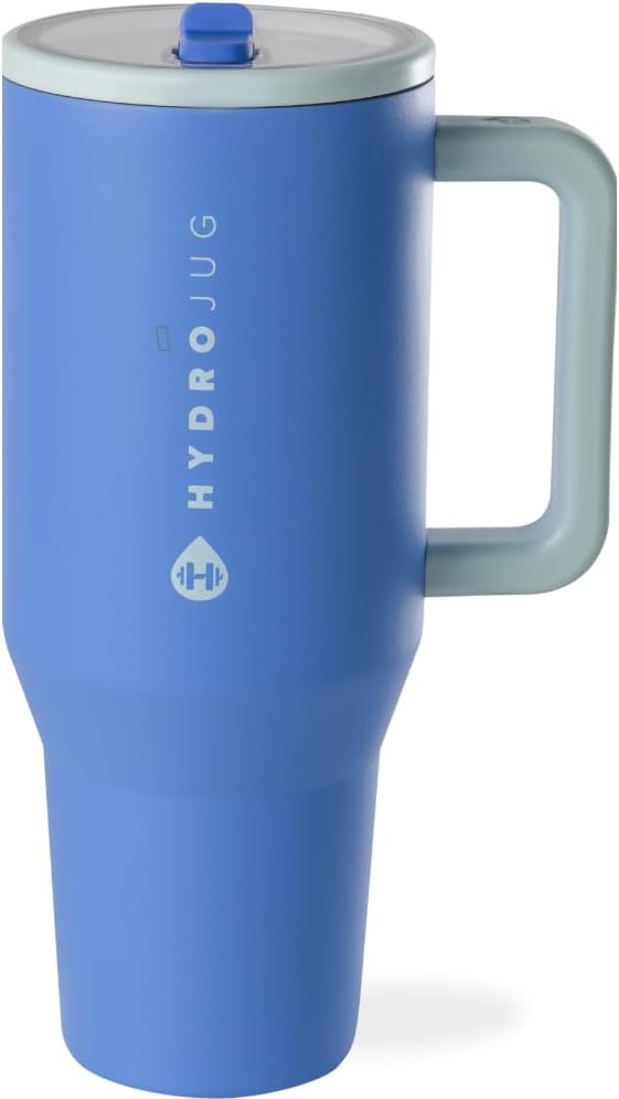 HydroJug Traveler 40oz, Insulated Tumbler with Handle & Straw, Riptide