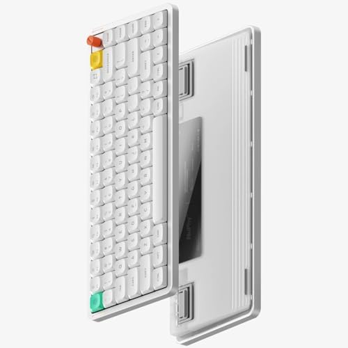 nuphy Air75 V3 Low Profile Mechanical Keyboard, 75% Custom Hot Swappable Wireless Keyboard with Gasket Mount, RGB Backlit, Multi-Device Bluetooth/2.4GHz/USB-C for Mac Windows, White-Brown Nano Switch