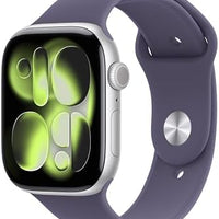 Apple Watch Series 11 [GPS 46mm] Smartwatch with Silver Aluminum Case with Purple Fog Sport Band - M/L. Sleep Score, Fitness Tracker, Health Monitoring, Always-On Display, Water Resistant