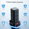 PD 20W USB C Surge Protector, Mini Power Strip Tower Travel 12 AC 4 USB Power Strip with USB Ports 10FT Overload Protection for Home Office