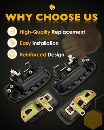 Outside & Inside Door Handles Brown, Compatible with 1992-1996 Toyota Camry