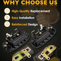 Outside & Inside Door Handles Brown, Compatible with 1992-1996 Toyota Camry