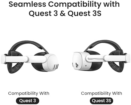 KIWI design K4 Boost Battery Head Strap for Meta Oculus Quest 3/3S, Adjustable VR Headband Accessories with Dual Charge, Extend Playtime & Reduce Facial Stress for Kids and Adults