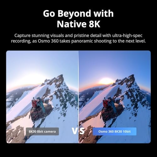 DJI Osmo 360 Essential Combo, 360 Action Camera | 1-Inch 360° Imaging, Native 8K 360° Video, 4K/120fps & 170° Boost Video, 1.2m Invisible Selfie Stick Kit
