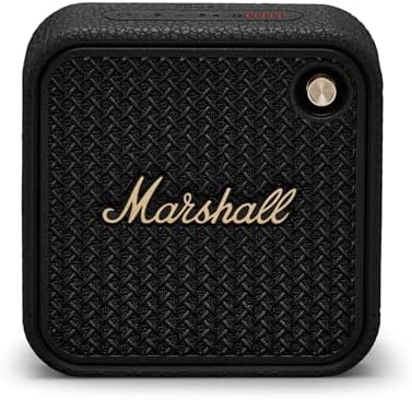 Marshall Willen II Portable Bluetooth Speaker - Rugged Waterproof/Dust-Proof Design | Loud Stereo Sound, Deep Bass | Compact and Wireless for Travel and Outdoors - Black and Brass