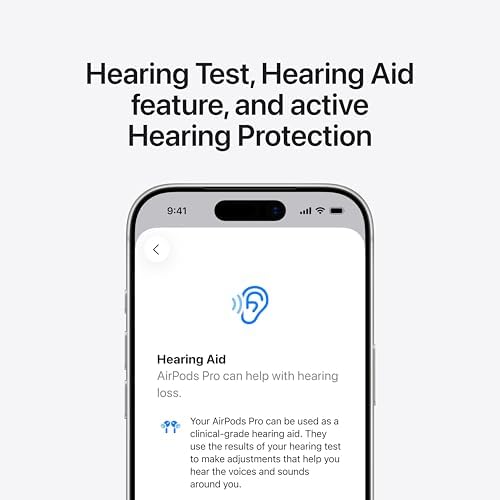 Apple AirPods Pro 3 Wireless Earbuds, Active Noise Cancellation, Live Translation, Heart Rate Sensing, Hearing Aid Feature, Bluetooth Headphones, Spatial Audio, High-Fidelity Sound, USB-C Charging