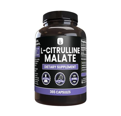 PURE ORIGINAL INGREDIENTS L-Citrulline DL-Malate 2:1 (365 Capsules) No Magnesium Or Rice Fillers, Always Pure, Lab Verified