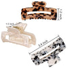 Magicsky 4PCS Hair Claw Clips, Acrylic Hair Banana Barrettes, Celluloid French Butterfly Jaw Clips,Tortoise Shell Grip Pin Teeth Clamp -Leopard print Stylish Hair Accessories for Women Girls,Long Size