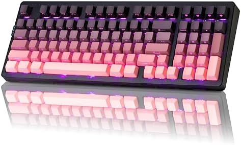 ZORNHER ZH980 Mechanical Keyboard Wireless,95% Pink Creamy Keyboard with Number Pad,Gaming Keyboard with Number Pad,Lighted Up PBT Keycaps,Creamy Sounding Linear Switches,Full Size