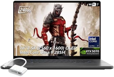 ASUS ROG Strix G16 (2025) Gaming Laptop, 16” ROG Nebula Display 16:10 2.5K 240Hz/3ms, NVIDIA® GeForce RTX™ 5060 Laptop GPU, Intel® Core™ Ultra 9 Processor 275HX, 32GB DDR5, 1TB PCIe SSD, Wi-Fi 7