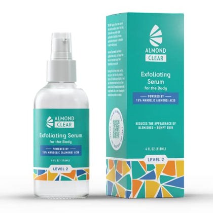 Level 2 Serum | Mandelic Acid Body Serum for Acne, Folliculitis, Aging Skin, Ingrown Hairs, Dark Spots on Face, Chest, Butt, Back, Thighs, Arms | 4 oz