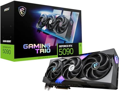 MSI Gaming RTX 5090 32G Gaming Trio OC Graphics Card (32GB GDDR7, 512-bit, Extreme Performance: 2497 MHz, DisplayPort x3 2.1a, HDMI 2.1b, NVIDIA Blackwell Architecture)