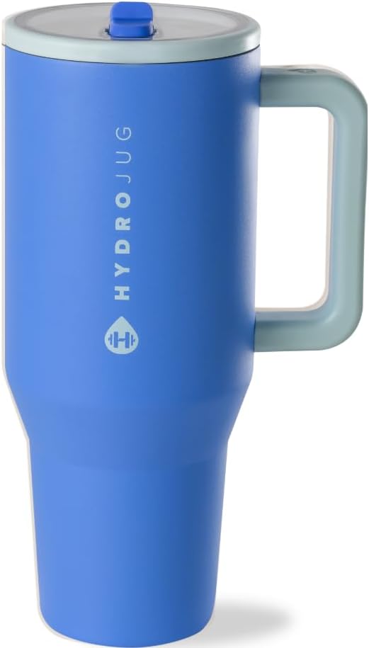 HydroJug Traveler 32oz, Insulated Tumbler with Handle & Straw, Riptide