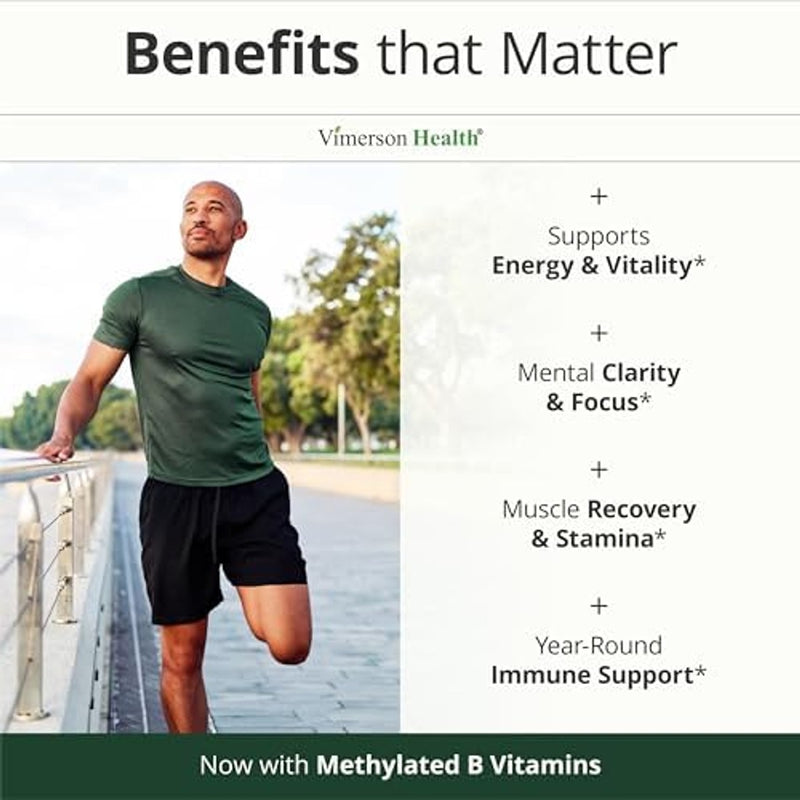 Visita la tienda de Vimerson Health Suplemento multivitamínico multimineral diario para hombres - Vitaminas A, C, E, D, B1, B2, B3, B5, B6, B12. Magnesio, biotina, espirulina, zinc. Antioxidante completo, energía e inmunológica. 60 cápsulas