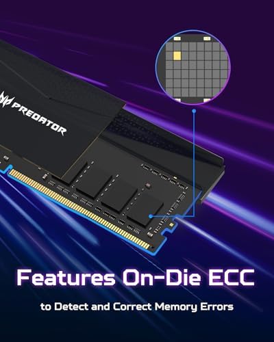 Acer Predator Pallas II DDR5 RAM 32GB (16GBx2) 6000MHz CL32 PC5-48000 Intel XMP 3.0 AMD EXPO Compatible Computer Memory, Black - BL.9BWWR.432