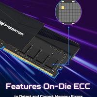 Acer Predator Pallas II DDR5 RAM 32GB (16GBx2) 6000MHz CL32 PC5-48000 Intel XMP 3.0 AMD EXPO Compatible Computer Memory, Black - BL.9BWWR.432