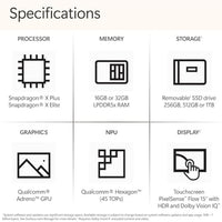 Microsoft Surface Laptop (2024), Windows 11 Copilot+ PC, 15" Touchscreen Display, Snapdragon X Elite (12 core), 16GB - 1TB
