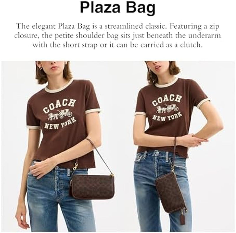 Ofeertaza. Coach Women's Natural Grain Leather Plaza Bag