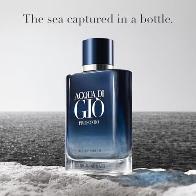 Armani Beauty - Acqua di Giò Profondo - Eau de Parfum - Colonia para hombres - Fragancia fresca y aromática para hombres - Notas de mandarina, lavanda y madera de cedro