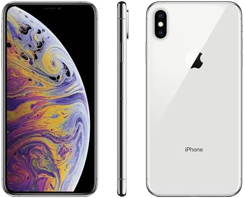 Apple iPhone XS Max, 64GB, Silver - Fully Unlocked (Renewed)