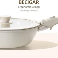 BECIGAR 23PCS Ceramic Pots and Pans Set,Nonstick, Removable Handle Pots and Pans Set, Stackable Pan Set, Ceramic Nonstick Pan Non Stick for Easy Cooking