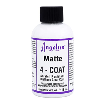 Angelus Matte 4-Coat Scratch-Resistant Leather Sealer – Durable, Flexible, Clear Coat Protection for Leather Shoes, Bags, Jackets & More - Matte Finish - 4 Fl Oz