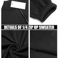 COOFANDY Sweaters con Cierre 1/4 para Hombre, Slim Fit Ligero, Cuello Mock, Pullover Polo Casual