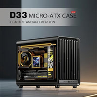 JONSBO D33 Black Micro ATX PC Case,High Airflow MATX case with Tempered Glass Panel,9 Fan Positions,High Compatibility,Supports MATX BTF MB, 435mm GPU/360AIO/172mm Air Cooler,ATX/SFX PSU,Black