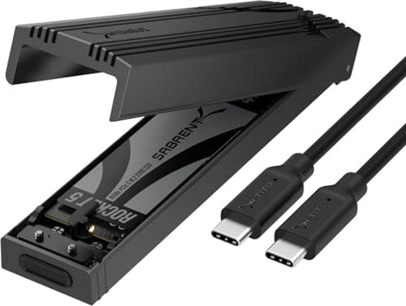 SABRENT USB C NVMe Enclosure, Tool-Free M.2 SSD Case for 2230-2280, 10Gbps USB 3.2 Gen 2 Adapter
