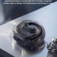 Soundcore V40i by Anker, Open-Ear Headphones, Clear Design, Lidless Case, 4 Adjustable Positions for Every Ear Size, Richer Bass, IP55, 21H Playtime, AI Clear Calls, Bluetooth 5.4, App Control