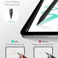 ESR Geo Digital iPad Pencil for iPad 2018-2026, Find My, Easy Shortcuts | Work with Apple Find My, for iPad (A16) 11/10/9/8 Gen & Air 13/11 & Pro 12.9/13/11 & Mini 7/6/5, Black (No Wireless Charging)