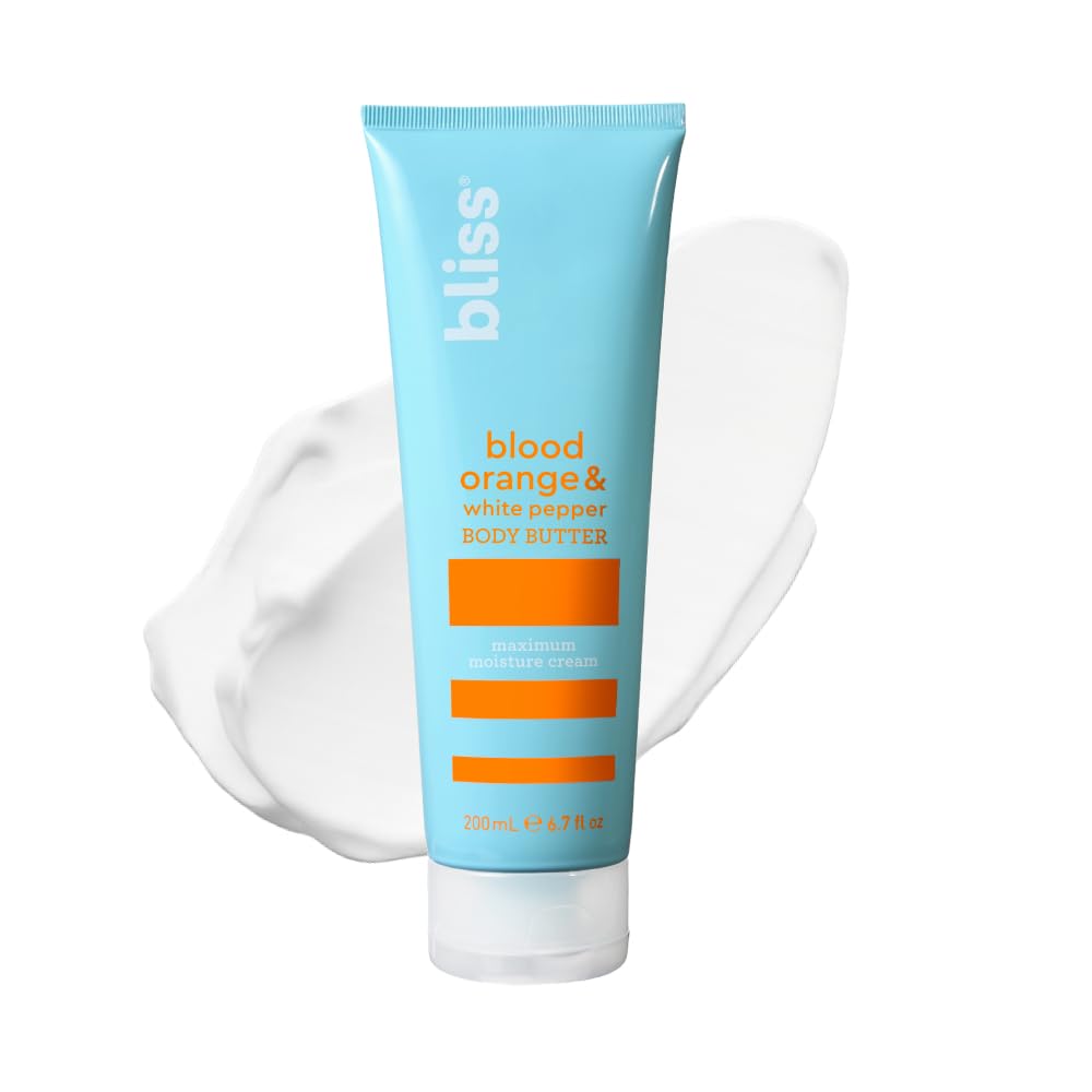 Bliss Blood Orange and White Pepper Body Butter Cream - 6.7 Oz for Dry Skin