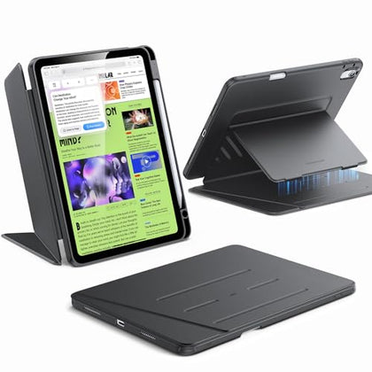 ESR for iPad Air 11 Inch Case M3/M2 (2025/2024), iPad Air 5th/4th Gen (2022/2020), Vertical Stand Cover, Multi Stand Angles, Ultra-Stable Case with Pencil Holder, Flip Series, Black