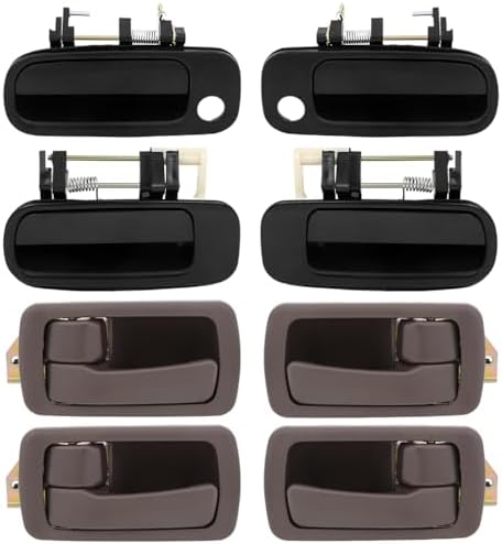 LUJUNTEC Exterior Interior Door Handles Driver Passenger Side Replacement for 1993-1996 for Toyota Camry(8pcs)