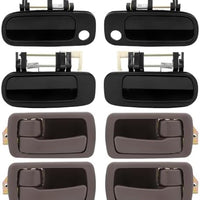 LUJUNTEC Exterior Interior Door Handles Driver Passenger Side Replacement for 1993-1996 for Toyota Camry(8pcs)