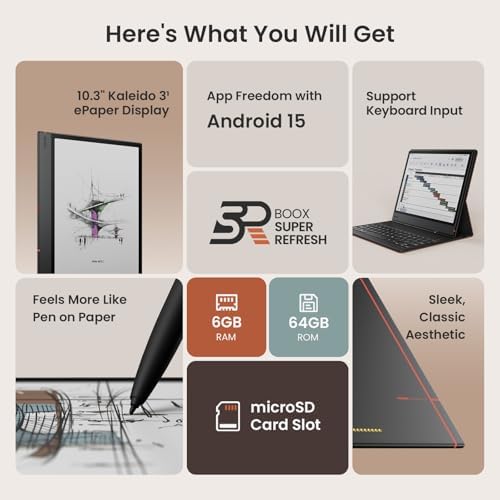 BOOX Tablet 10.3" Note Air 5 C 6G 64G E Ink Tablet Color ePaper Notebook