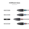 MelodySusie Ceramic Nail Drill Bit, 3/32'' (2.35mm) Professional Acrylic Nail File Flame Drill Bit for Manicure Pedicure Cuticle Gel Nail Polishing, Beginners Bits, Black, Series Bit-S, Fine