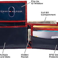 Tommy Hilfiger Men's Leather Orson RFID Bifold Wallet with Removable Passcase