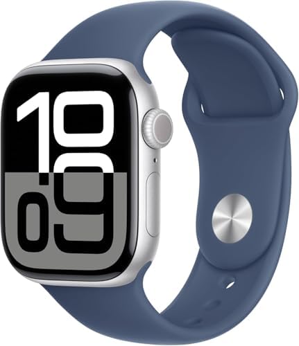 Apple Watch Series 10 [GPS, 42mm] - Jet Black Aluminum Case with Black Sport Band, S/M (Renewed Premium)