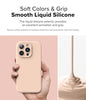 Ringke Silicone Magnetic [Compatible with MagSafe] Designed for iPhone 16 Pro Case, Feels Velvety Lightweight Slim Cute Soft Phone Cover for Women, Men - Pink Sand
