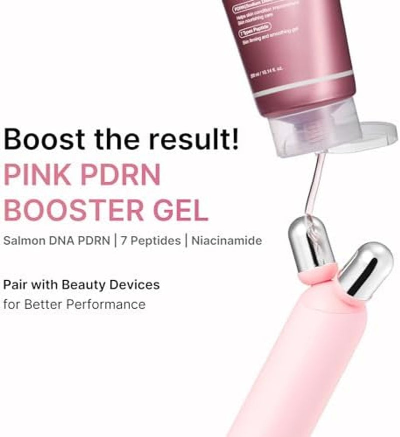 medicube Juego de dispositivo y cuidado de la piel 3 en 1 (beige) Mini Booster Pro Plus Full Set Beige, limpiador PDRN Jelly to Foam y gel potenciador PDRN