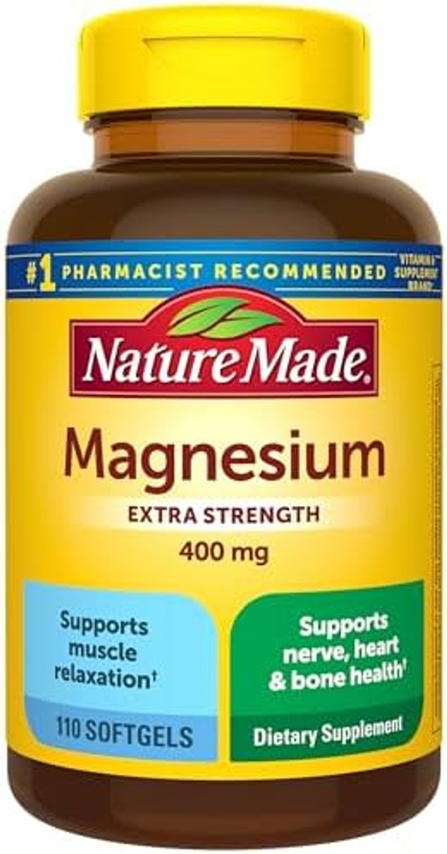 Nature Made Nature Made Oxido de magnesio extra fuerte 400 mg, suplemento dietético para apoyo muscular, 110 unidades